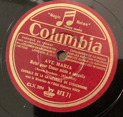 Bruckner Archive purchases 78 RPM recording of Ave Maria (WAB 6)