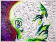 Dry-Mounted Bruckner Graphic: "Music On His Mind", by Lisa Elle Anders.